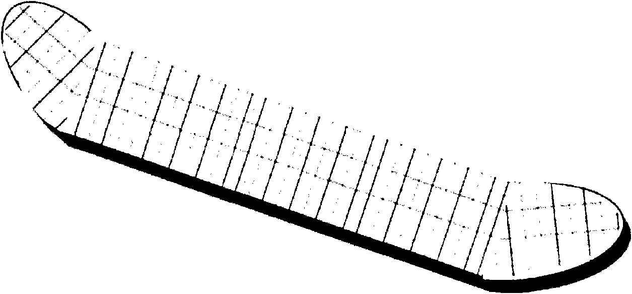 Wood-bamboo-glass-fibre pedal of skate board and production method thereof