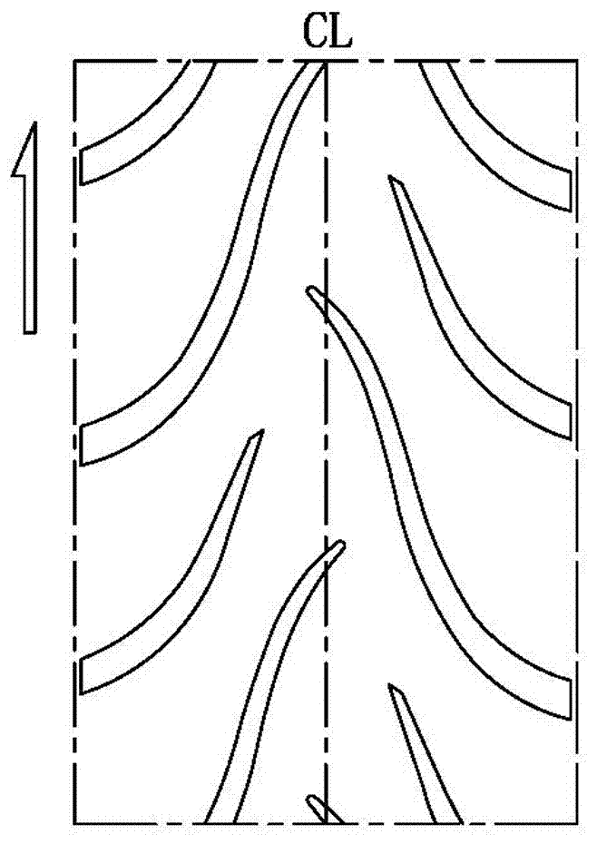 Tread pattern structure of pneumatic tires for two-wheelers