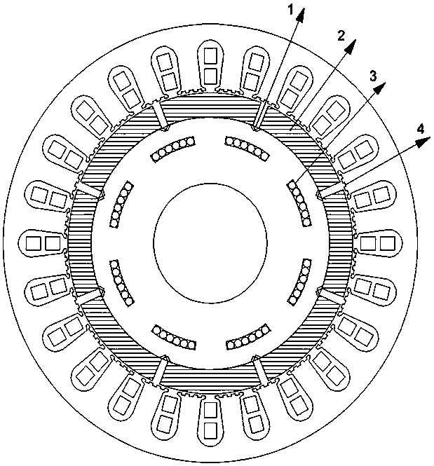 Efficient surface mounting type permanent magnet synchronous motor structure with cooling structure