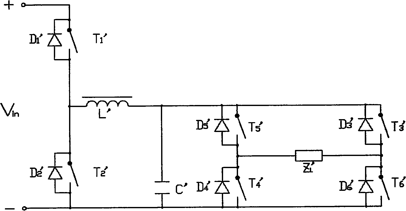 Soft switch resonance type DC-AC inverter circuit