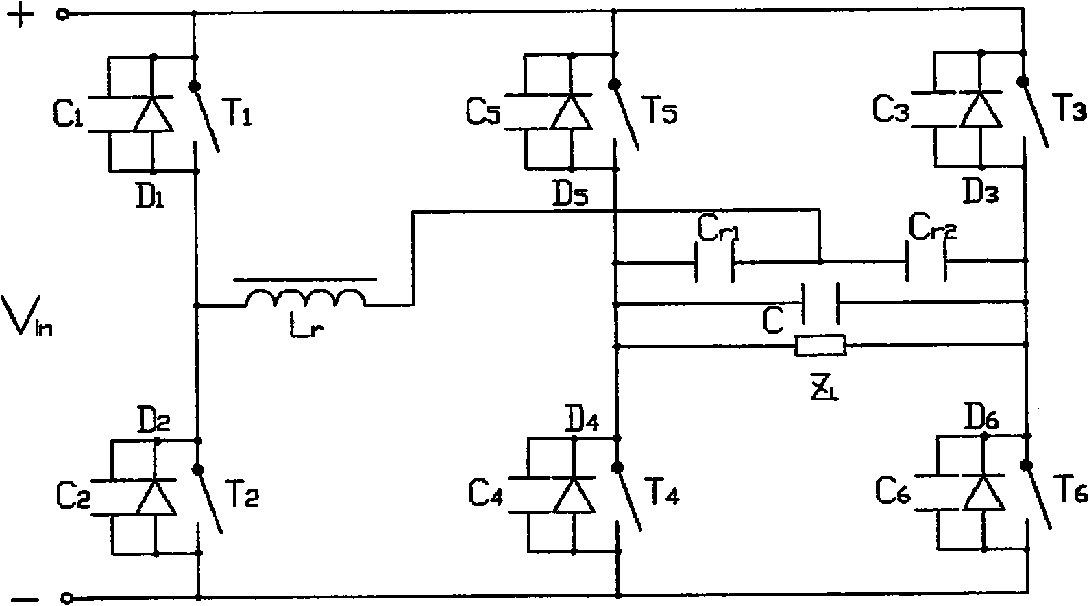 Soft switch resonance type DC-AC inverter circuit