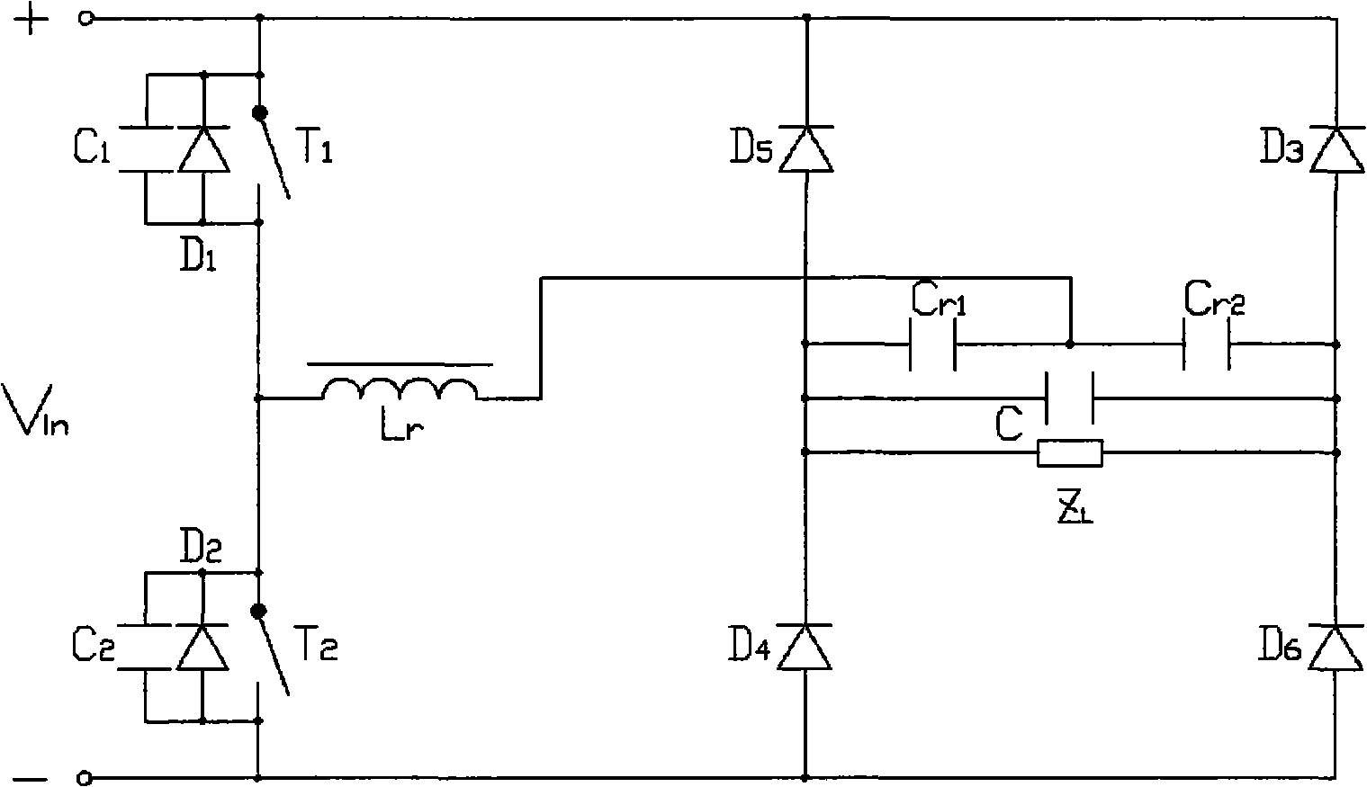 Soft switch resonance type DC-AC inverter circuit