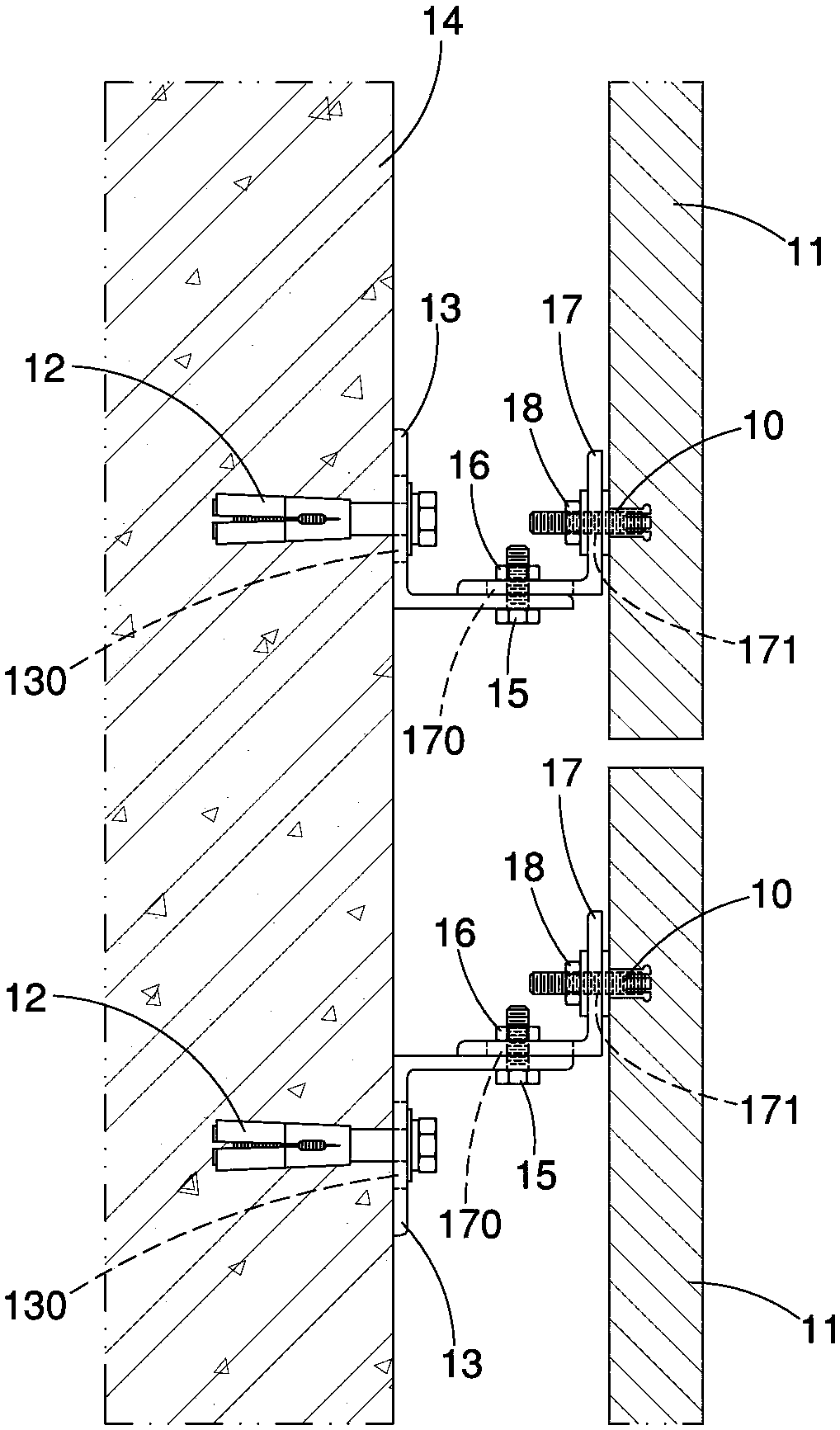 Building exterior wall board fixing structure