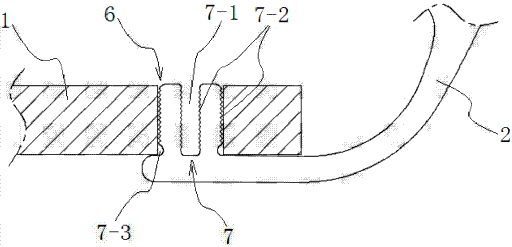 Lens connecting structure of rimless eyeglasses and rimless eyeglasses using lens connecting structure