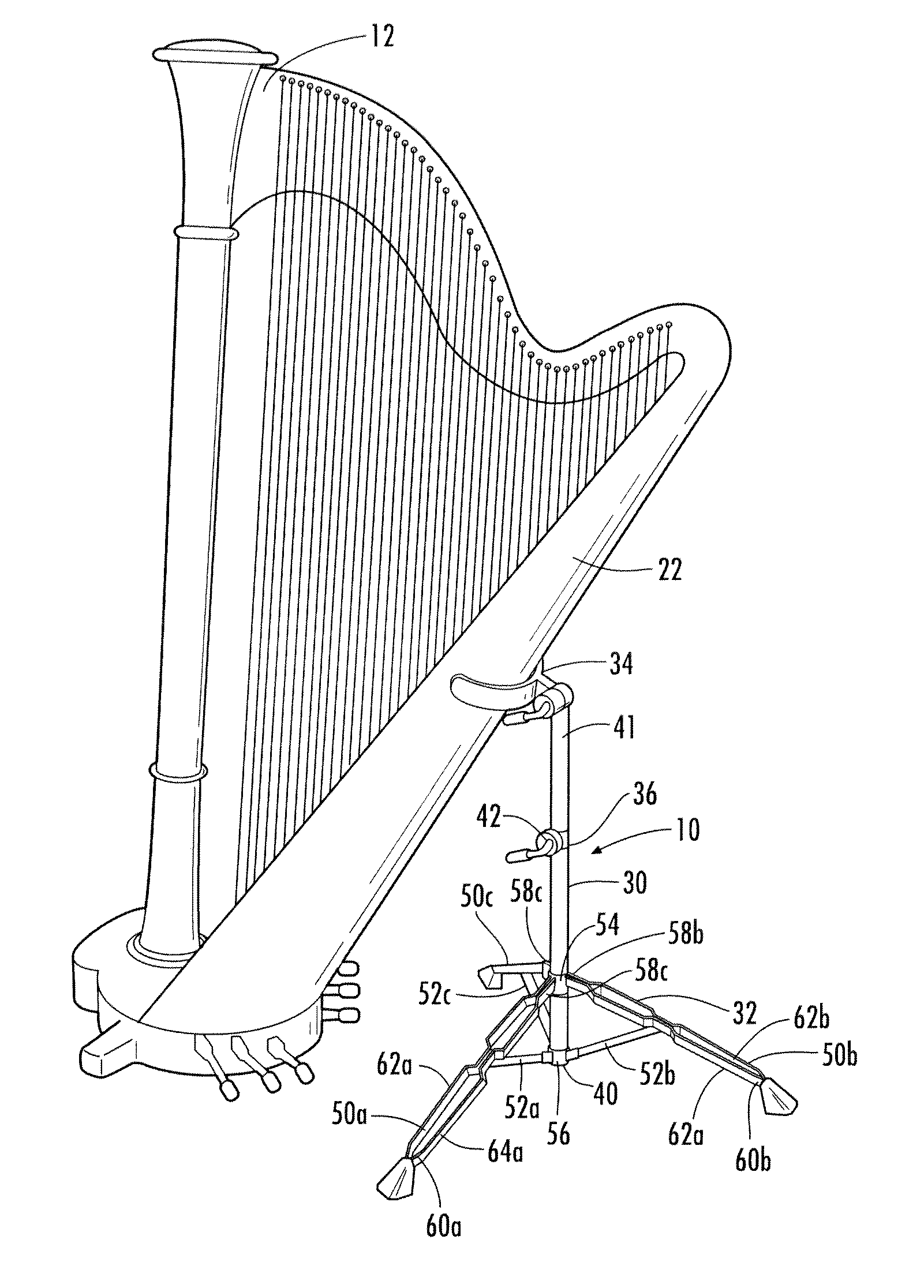 Harp stand and methods of use thereof
