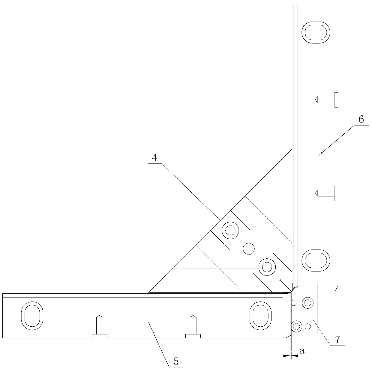 Bending wrap angle die of washing machine box body