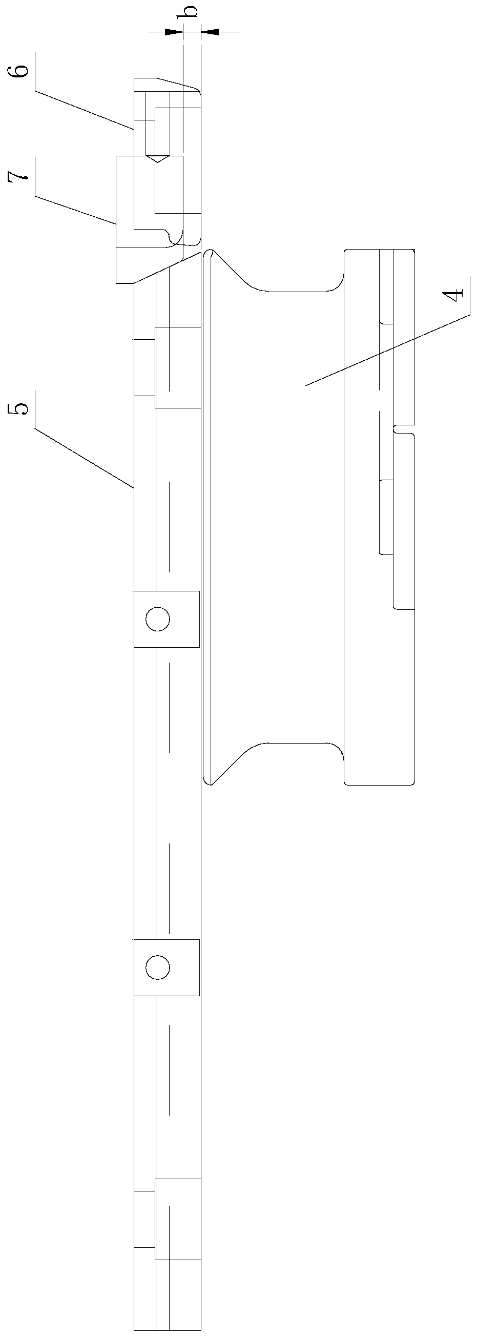 Bending wrap angle die of washing machine box body