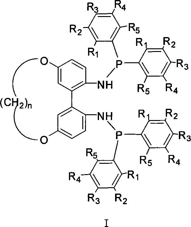 1,1'-biphenyls axial chirality diphosphinidene amide ligand connected at 5,5' position