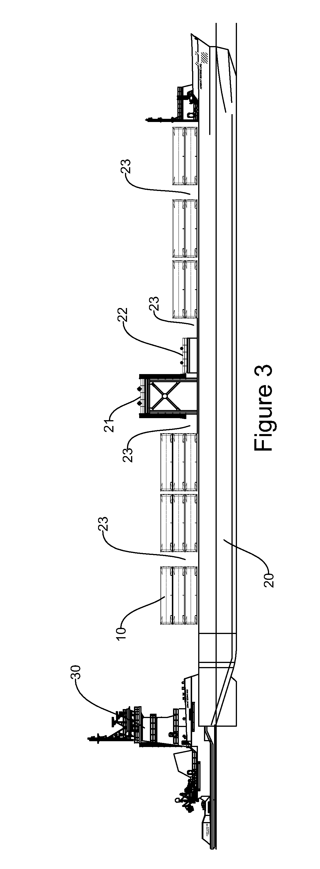 System and method for containerized transport of liquids by marine vessel