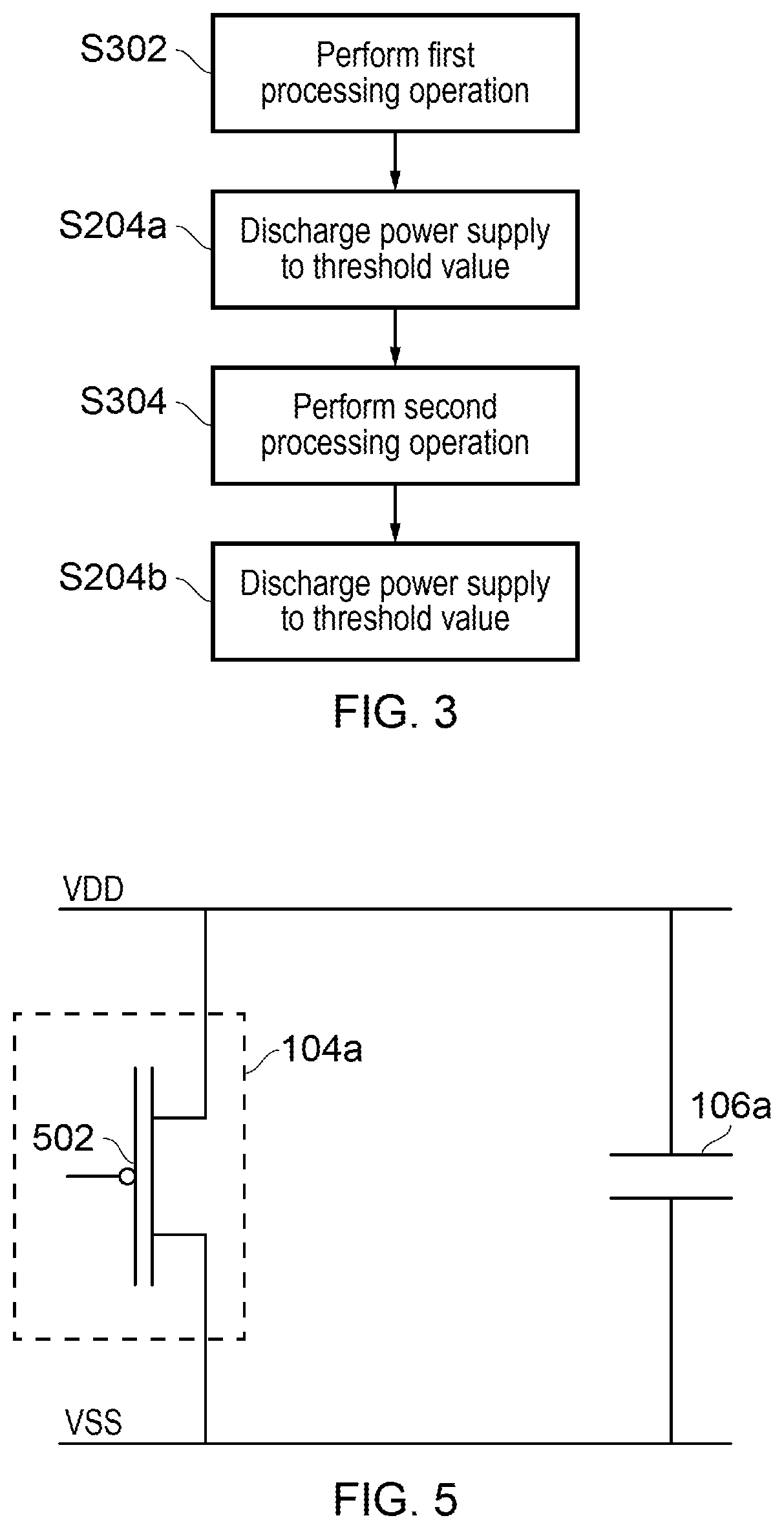 Partially discharging a power supply