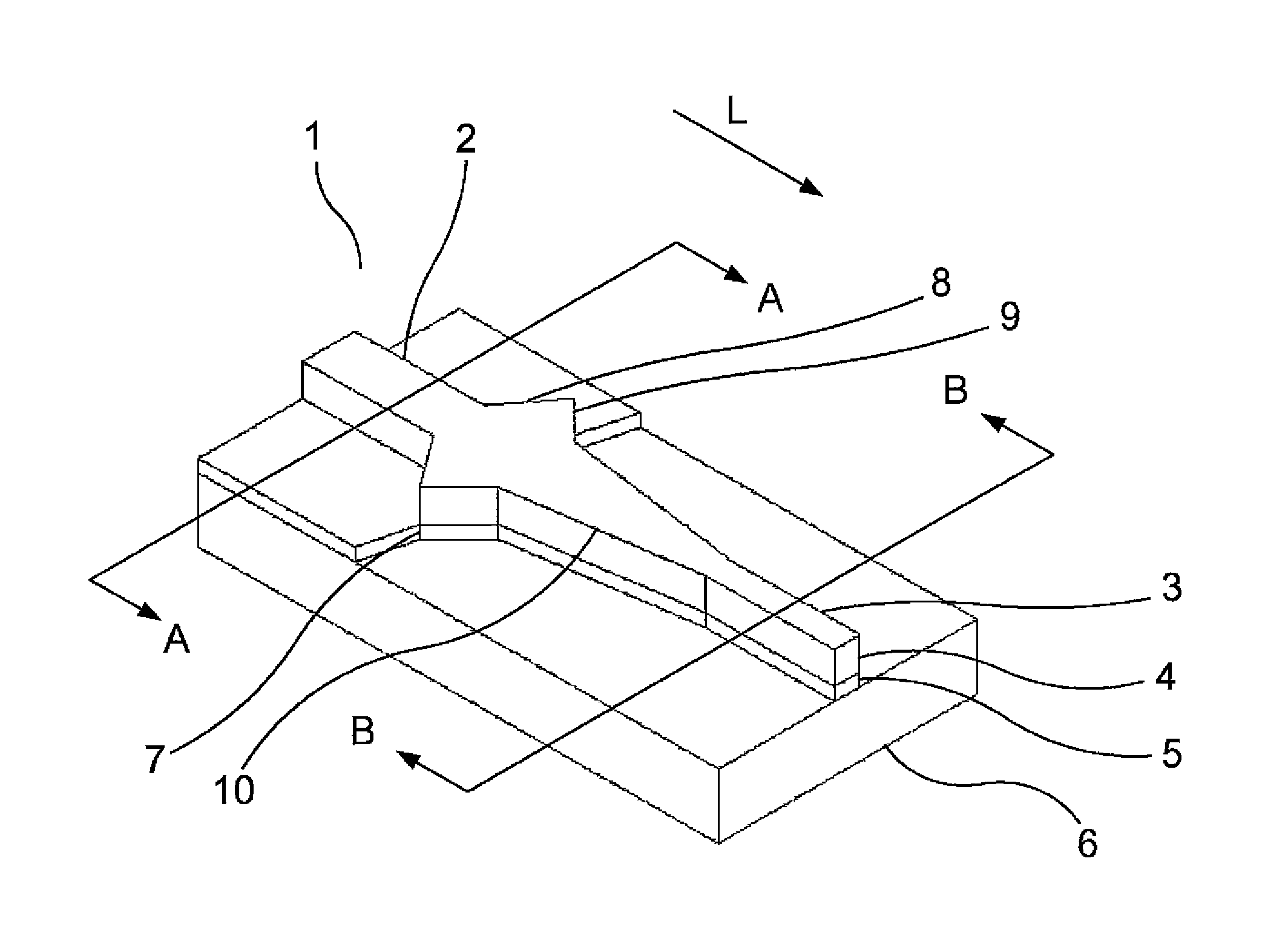 Transition device for optical waveguides