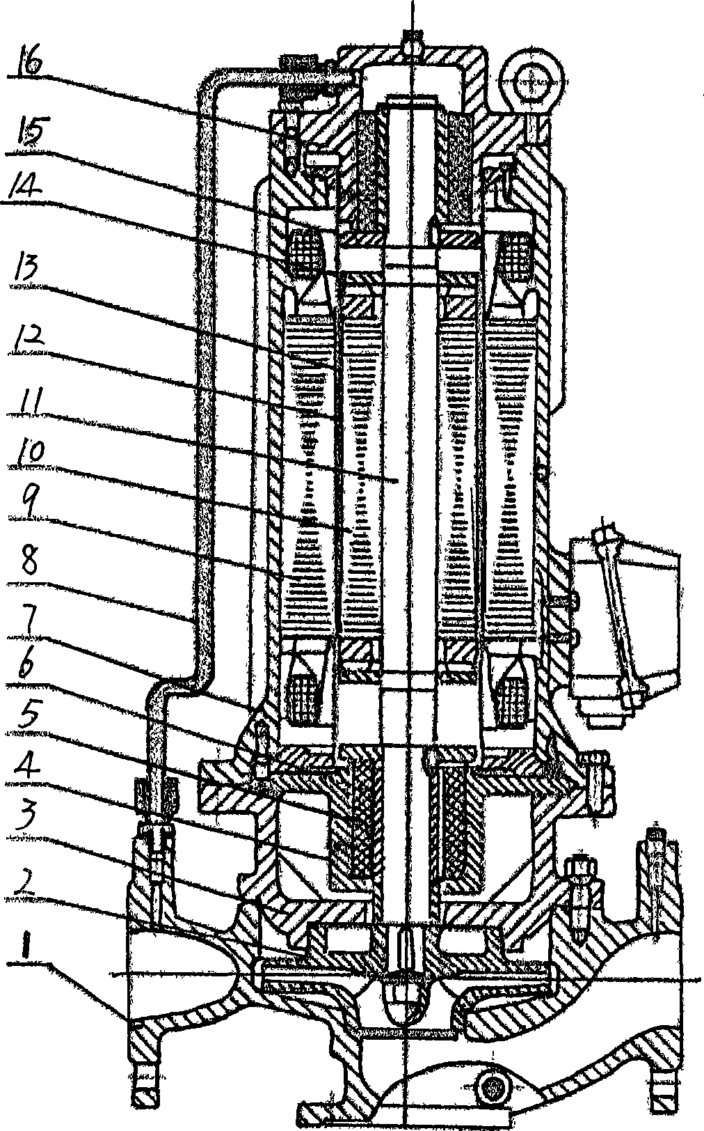Vertical shield pump