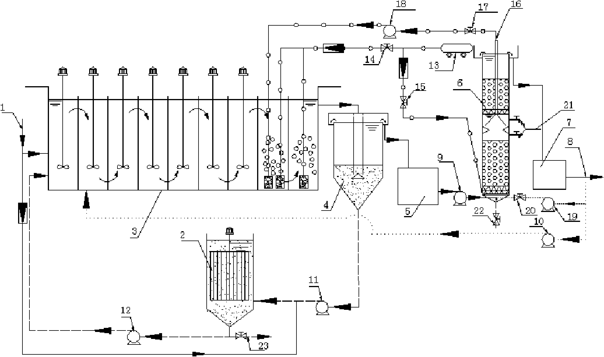 Sewage treatment device and method for enhanced denitrification A/A/O (Anodic Aluminum Oxide) and deoxygenation BAF (Biological Aerated Filter)