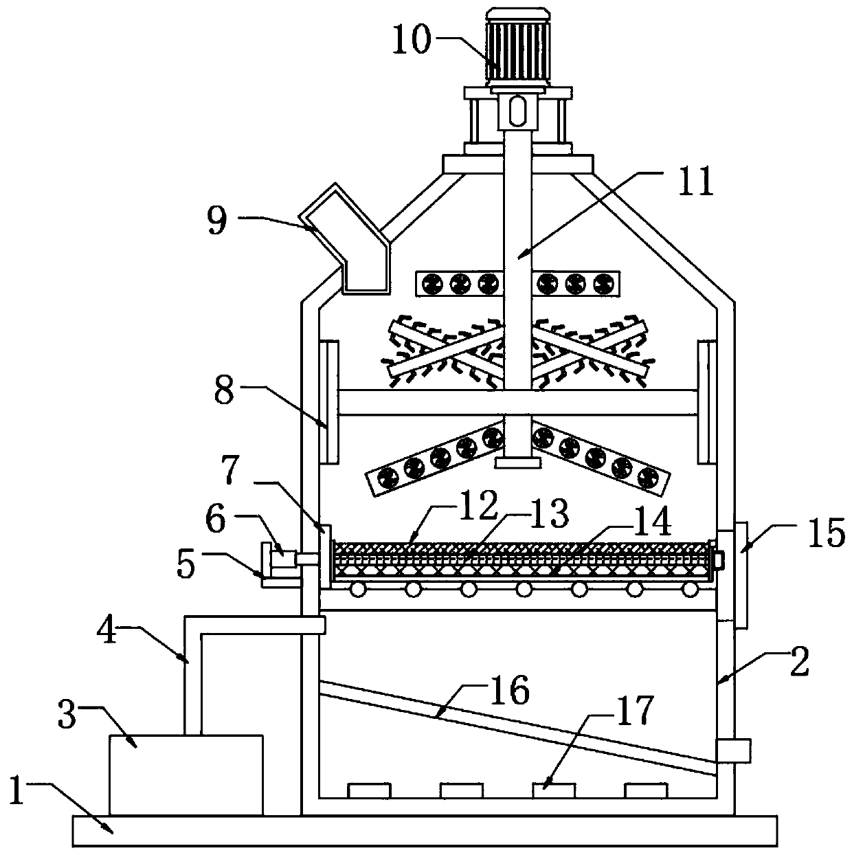 Liquid cosmetic semi-finished product filtering device