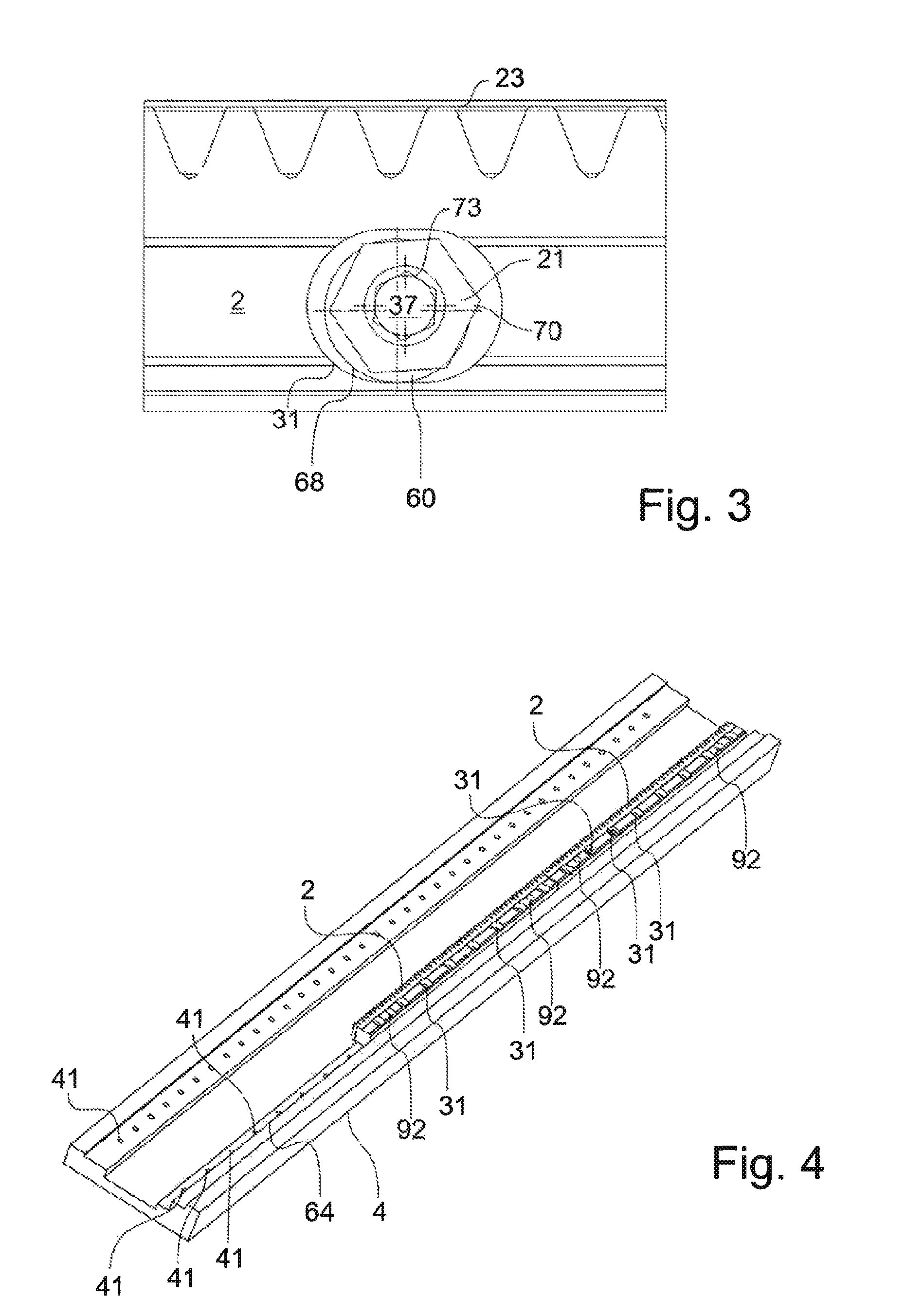 Fastening system with eccentric