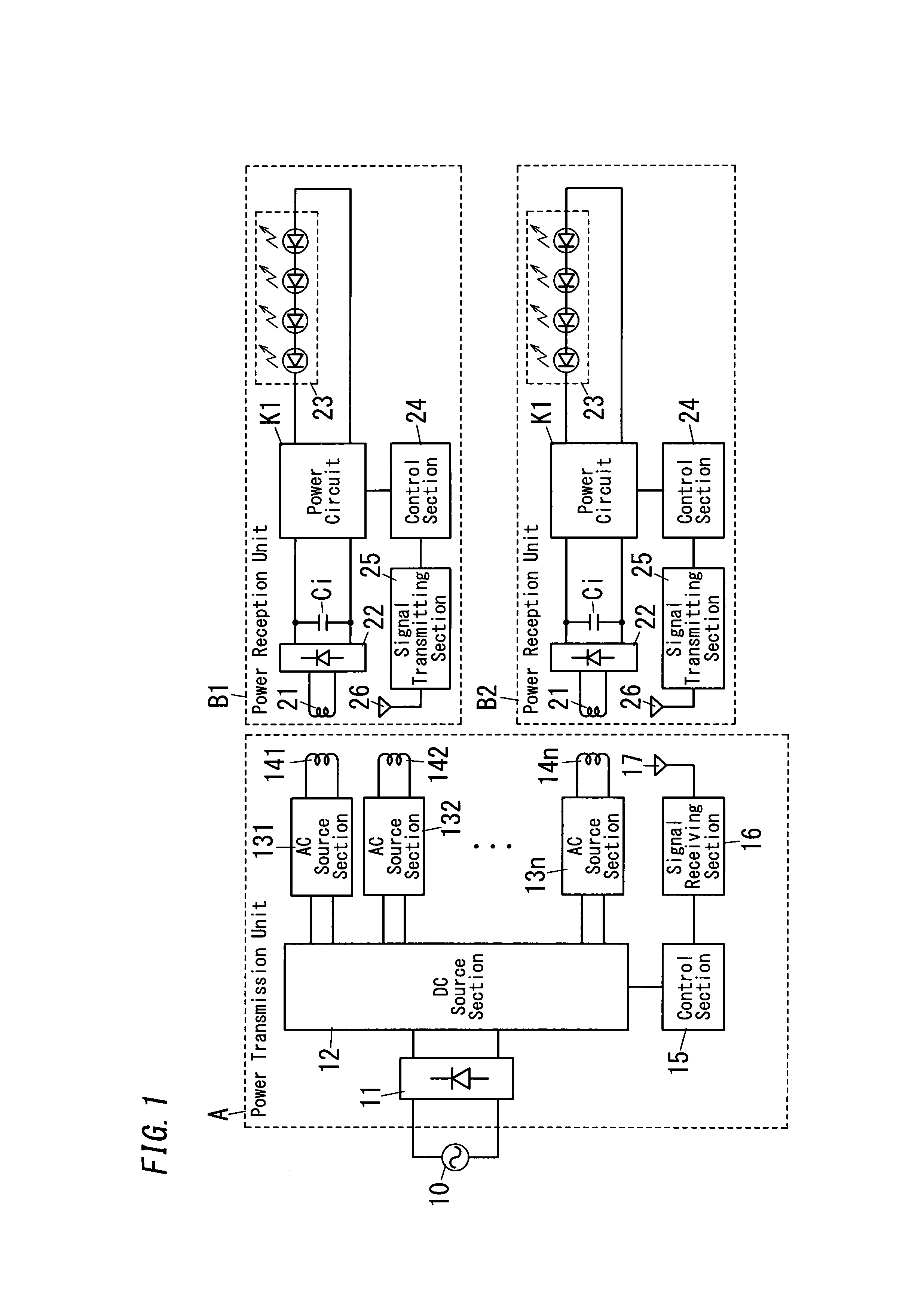 Wireless power supply system for lighting and lighting apparatus