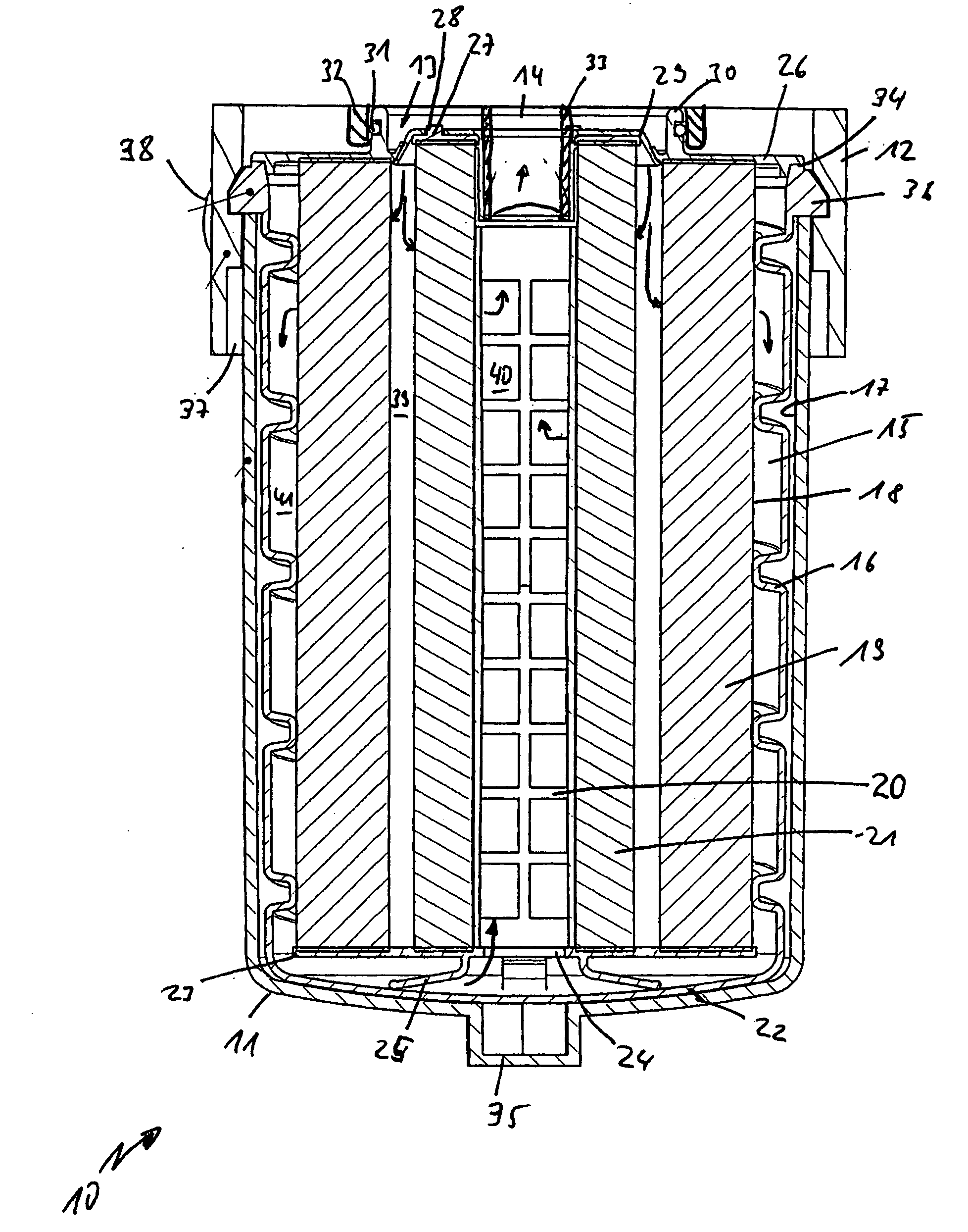 Filter system with canister filter element