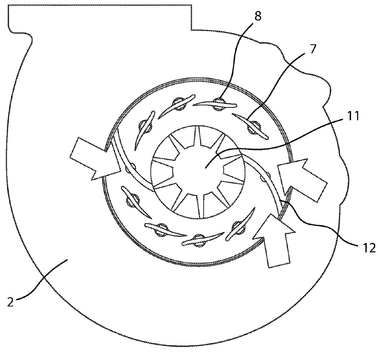 A cartridge for pulse-separated variable turbine geometry turbochargers