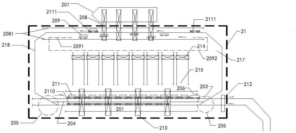 River-ocean combined transport container transfer system and method based on track-set trucks