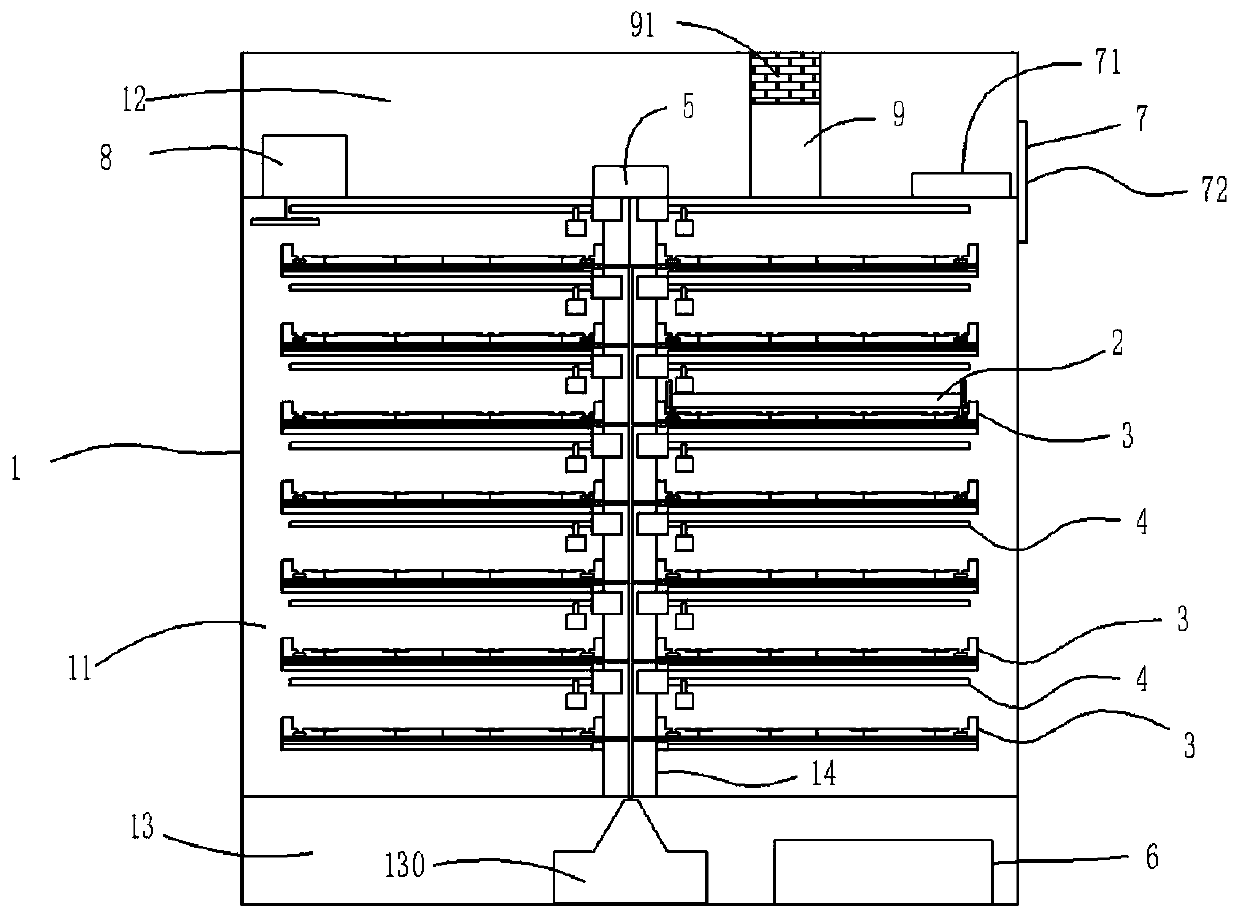 A sample air-drying device for efficiently air-drying soil samples