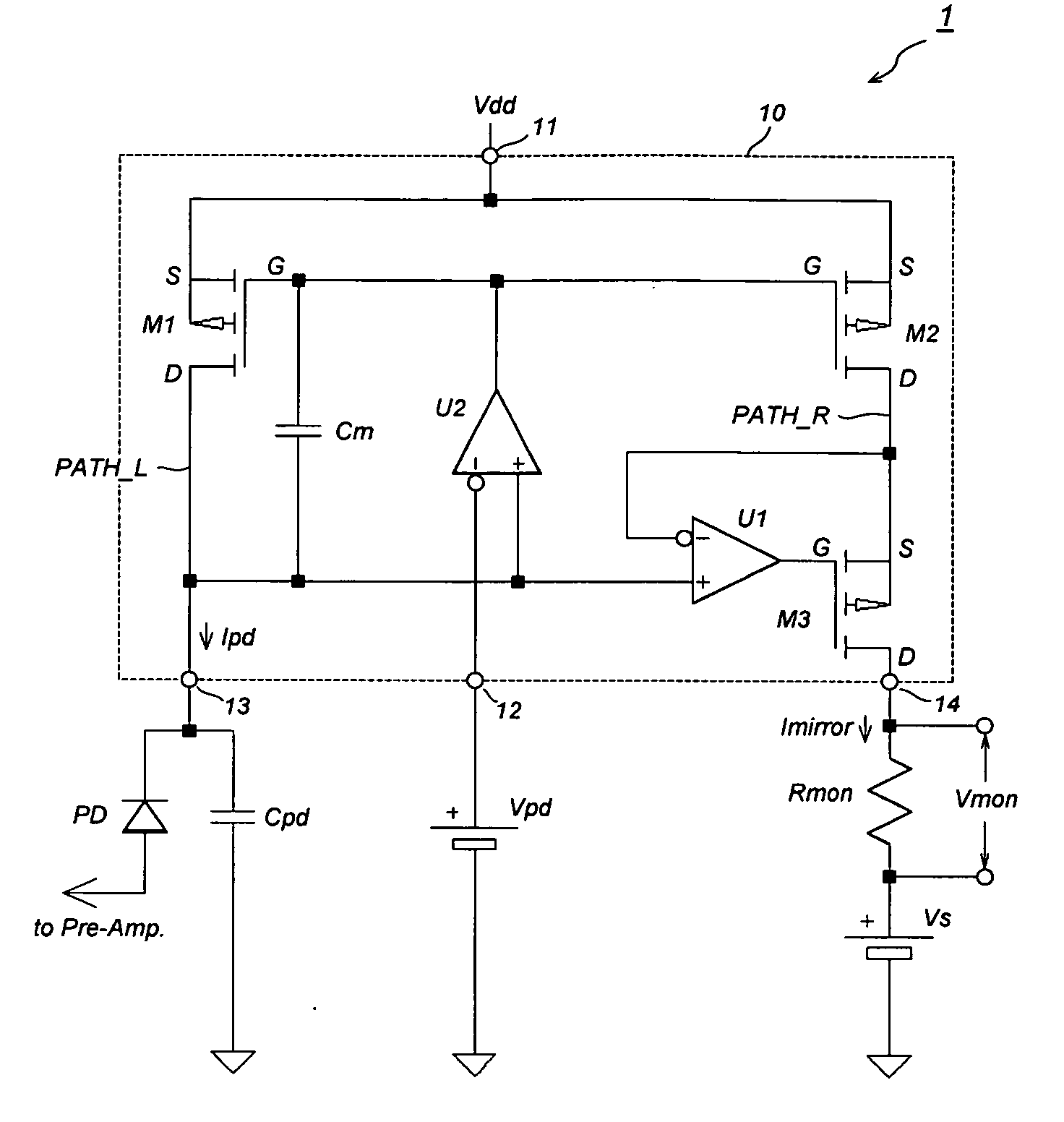 Current mirror circuit and optical receiver circuit using the same