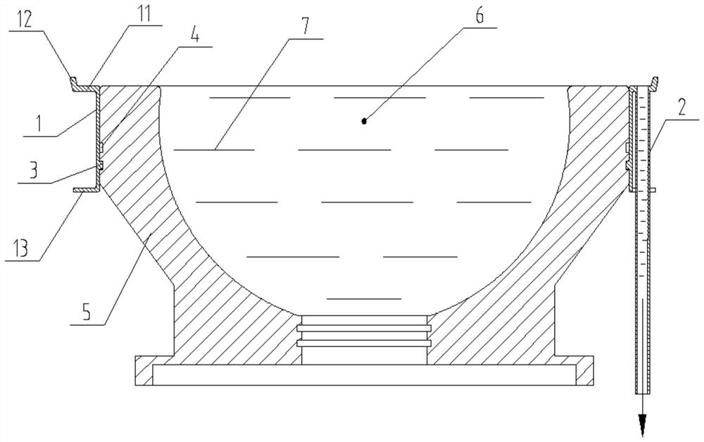 Ultrasonic treatment device with overflow structure