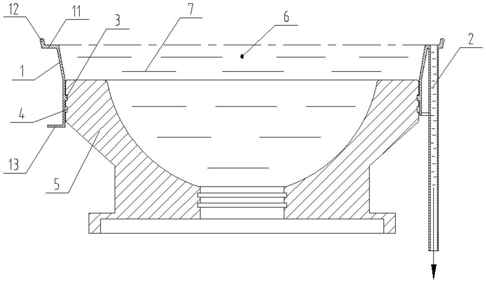 Ultrasonic treatment device with overflow structure