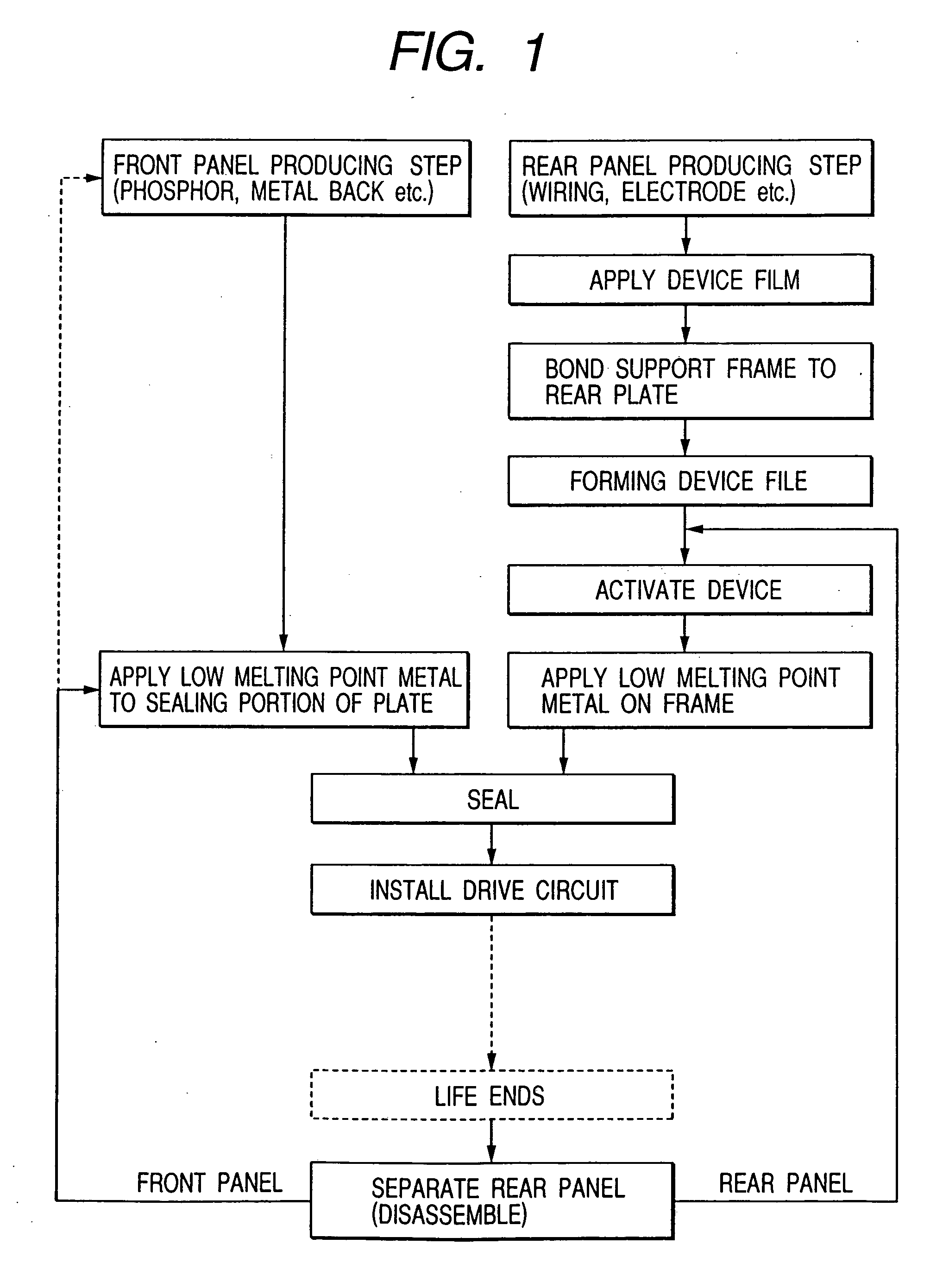 Recycling method and manufacturing method for an image display apparatus