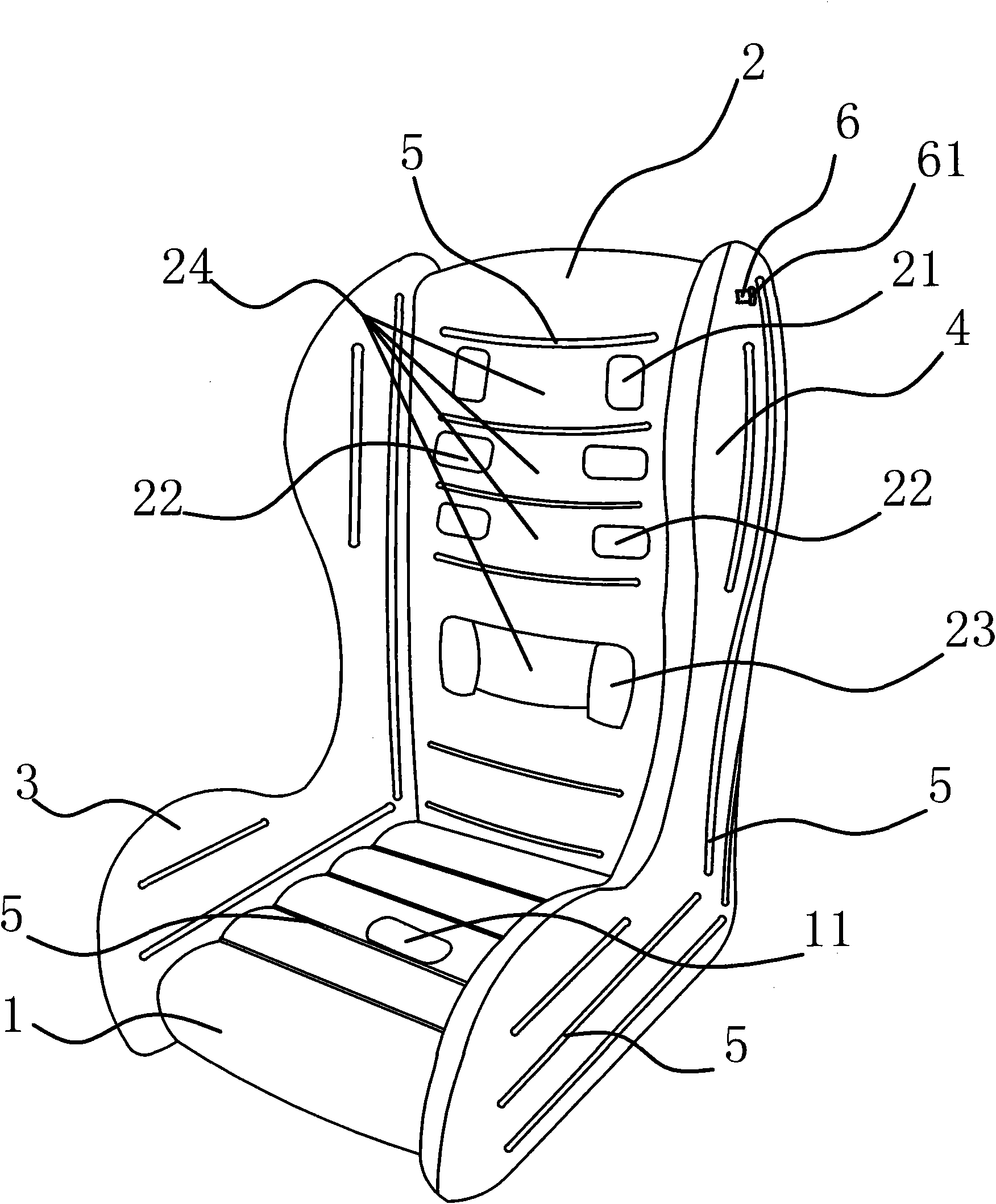 Child safety inflatable seat for vehicle