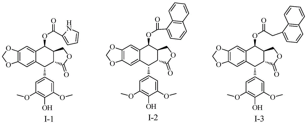 Podophyllotoxin derivative, and preparation method, medicine composition and application thereof