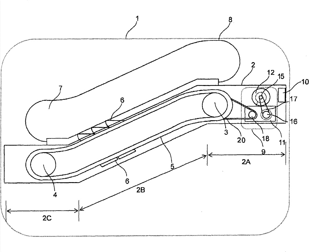 Drive device for passenger conveyer