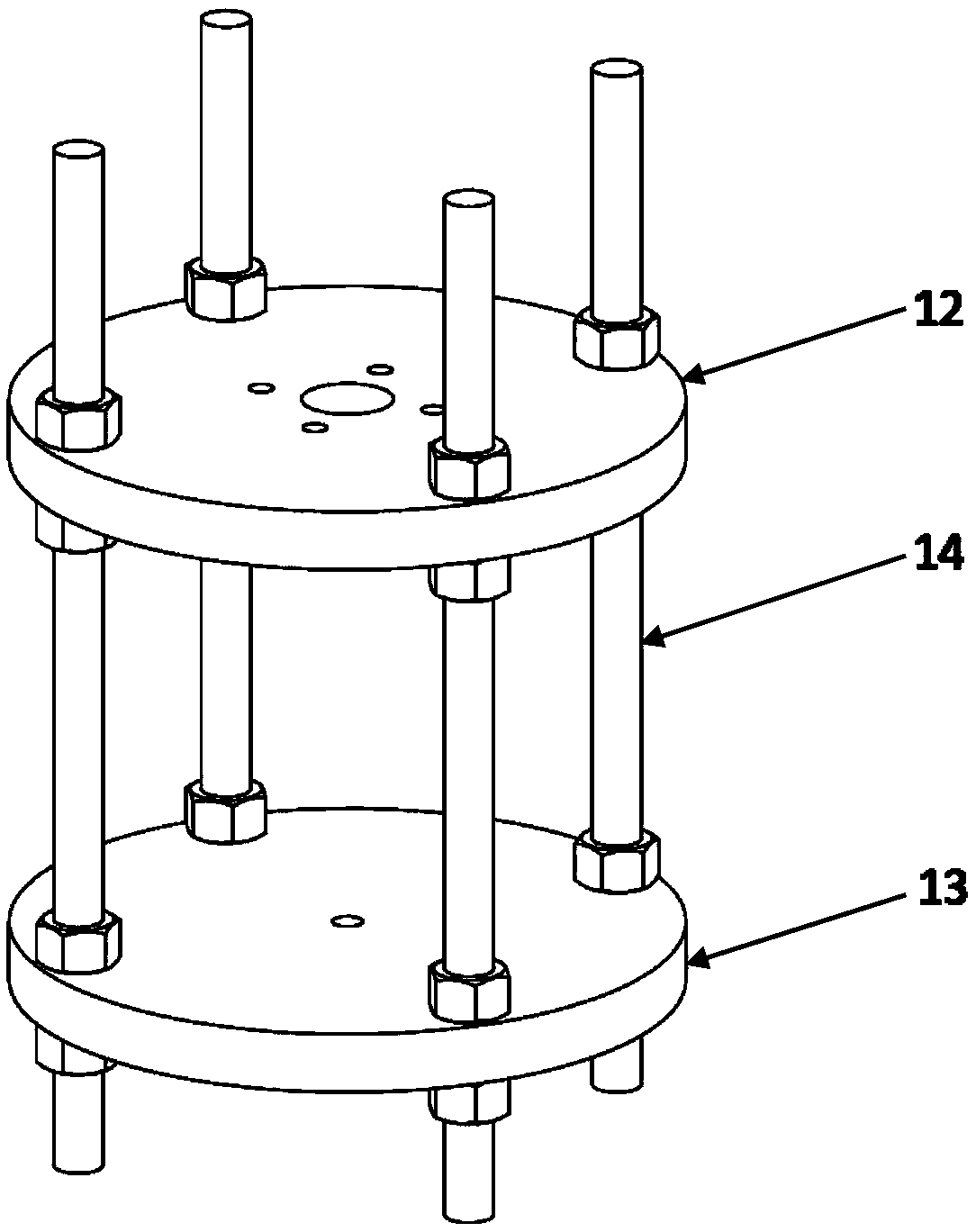 Electrode heating device used for high-voltage testing of liquid environment