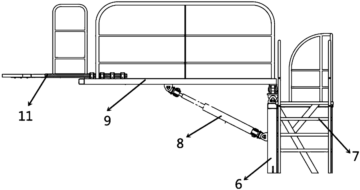 Berthing bridge approach device for offshore wind power fan operation and maintenance ship