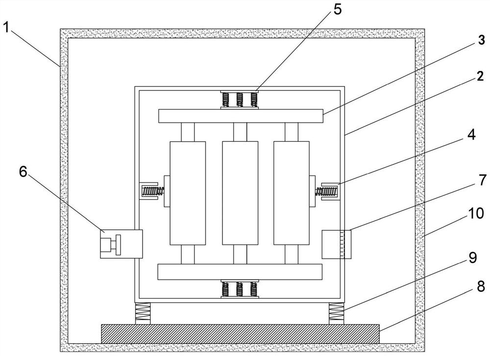 Vibration isolation and noise reduction system of dry-type transformer