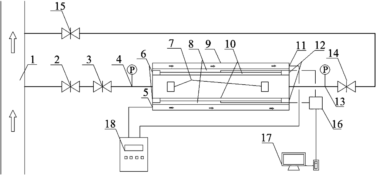 Online freezing point measuring device for crude oil conveying pipeline and method