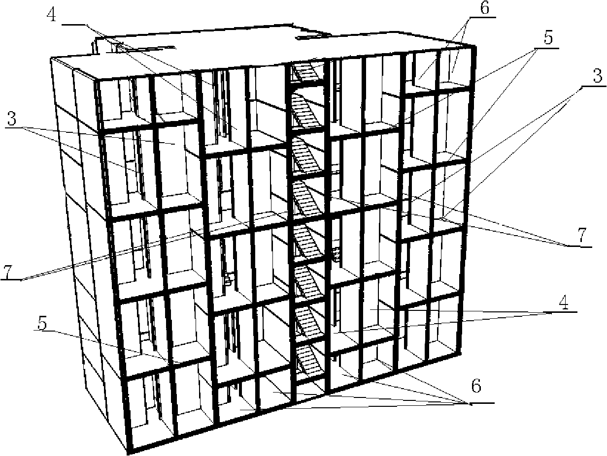 Residential building of odd and even layers stagger building space obligating amplification room layer height resource