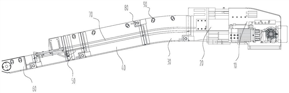 Scraper conveyer for heading machine