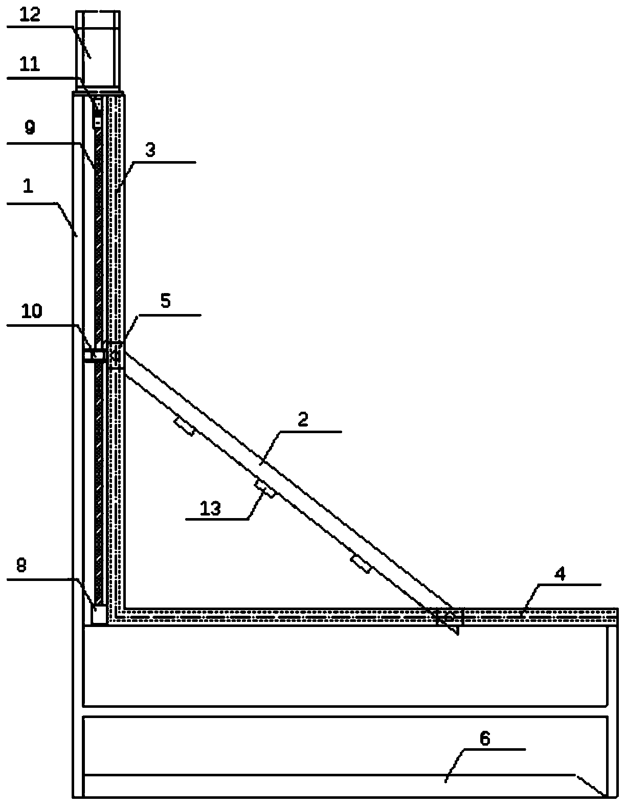 A device and method for automatically measuring the external friction angle of solids