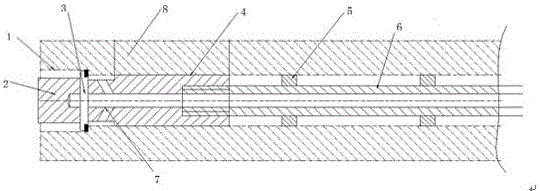 Machining method for preventing inclined hole drilling of marine screw shaft 22 m long