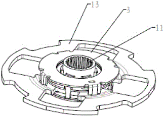 Automobile clutch driven disc integrating three shock absorbers