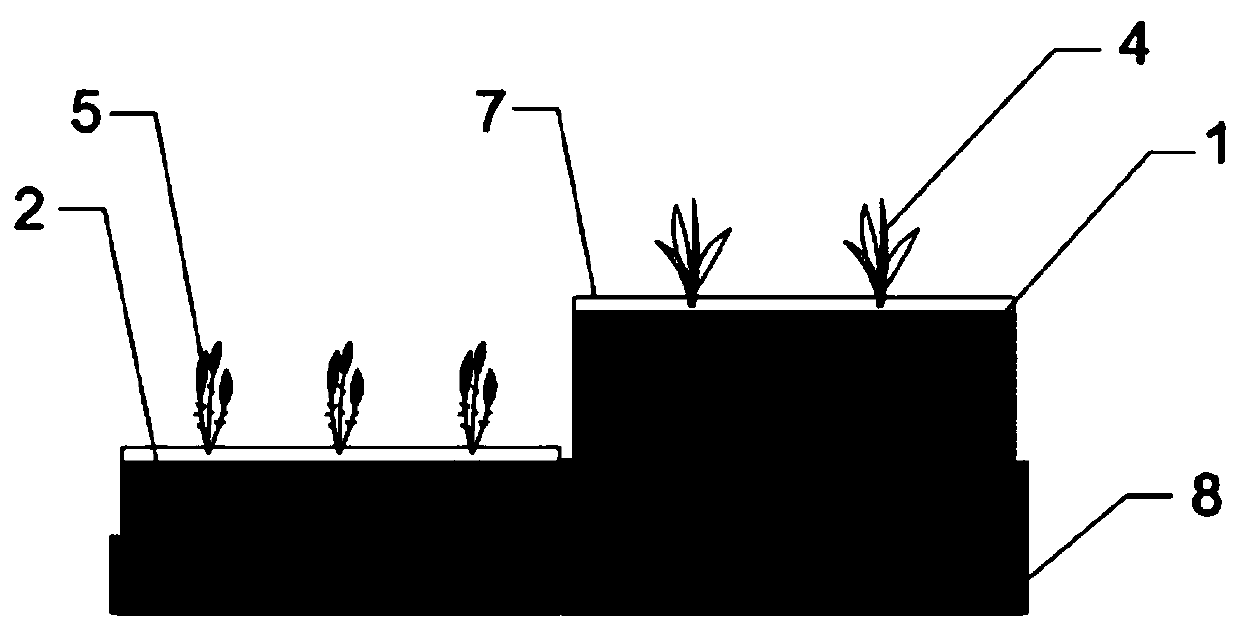 Gravity type waterfront combined wetland system at river intersection