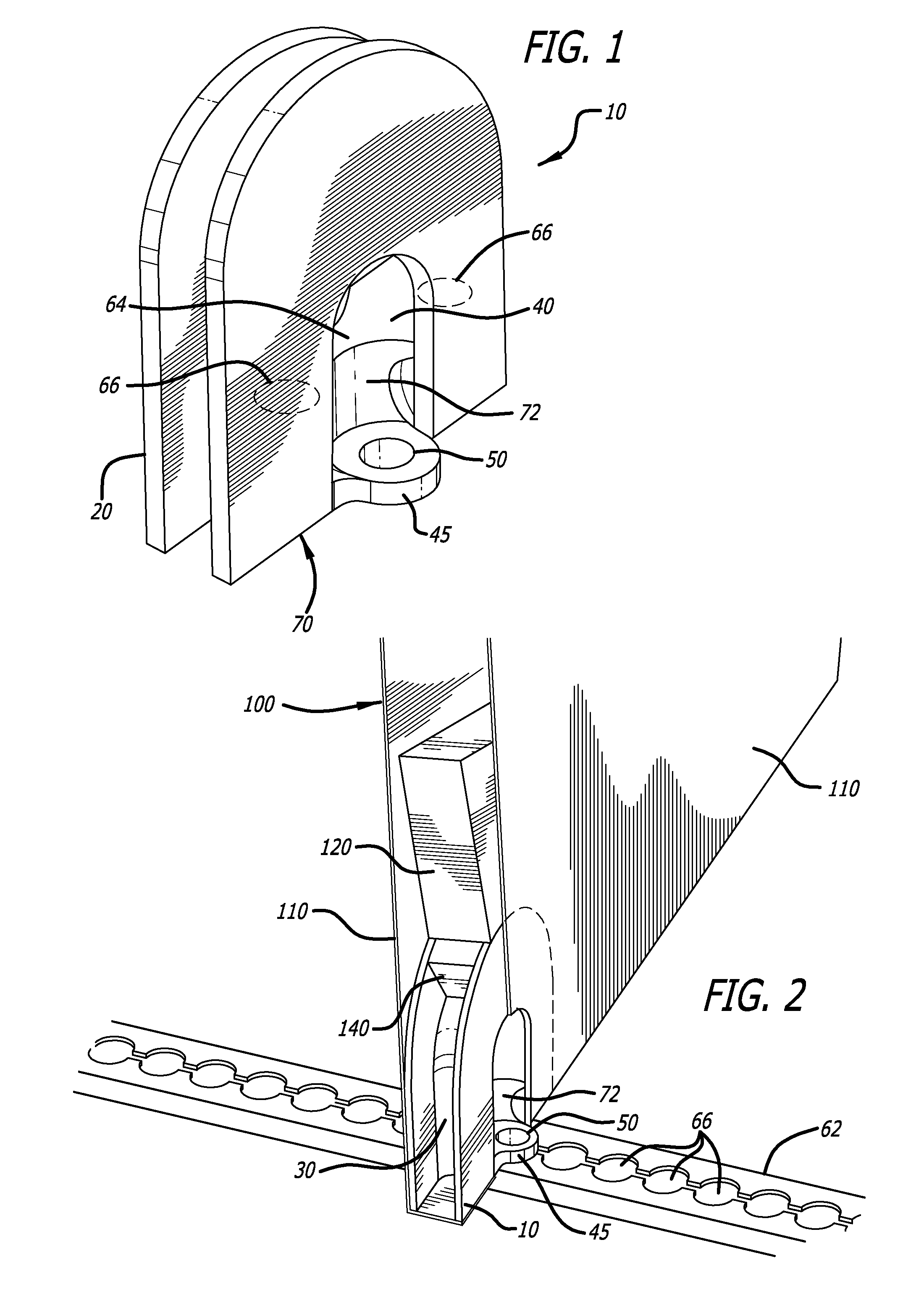 Aircraft monument integrated attachment device