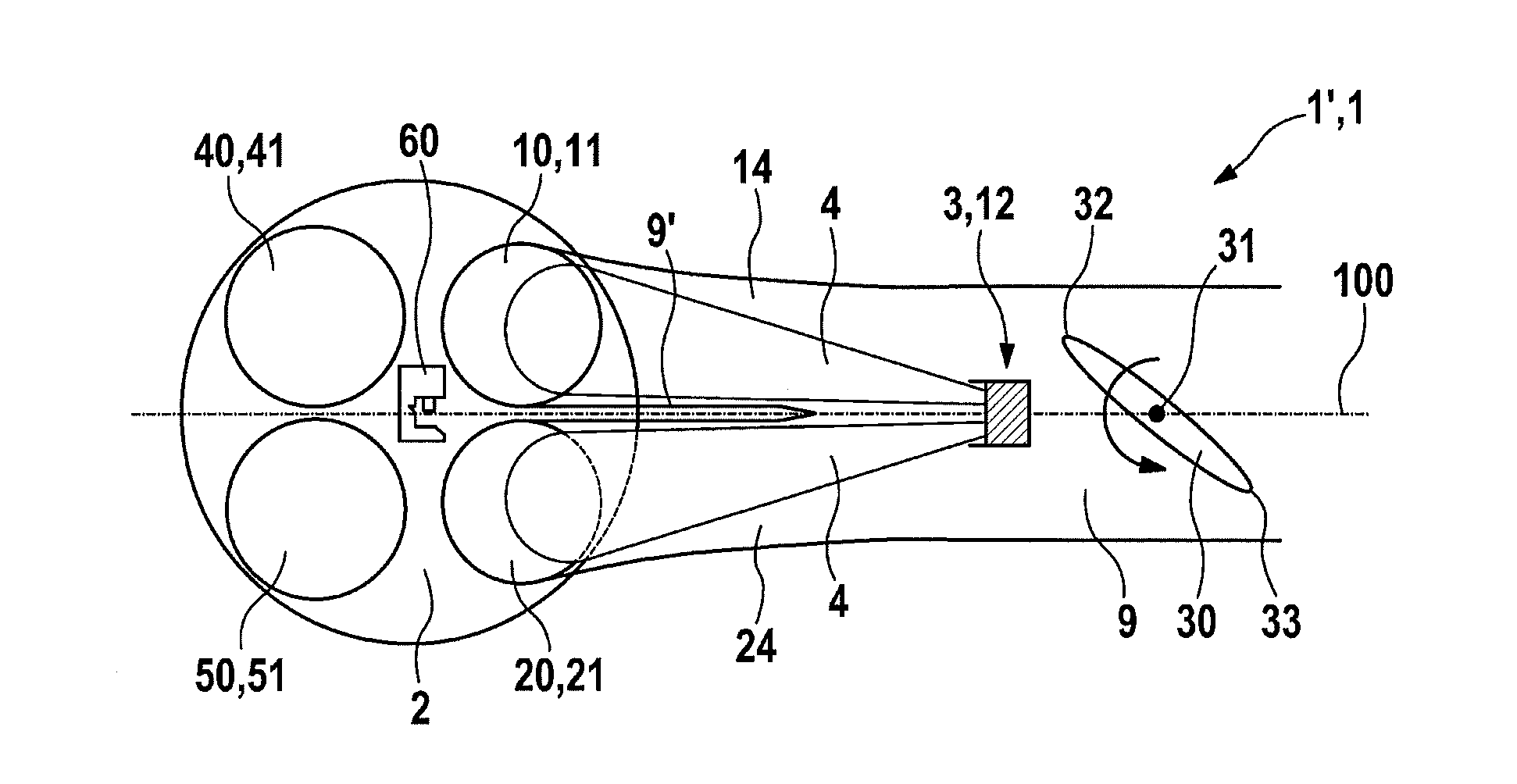 Intake and injection device, system, and internal combustion engine