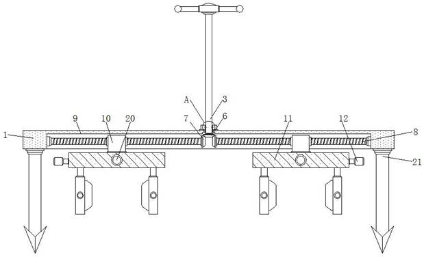 A kind of I-beam steel rail calibration and alignment device for railway construction