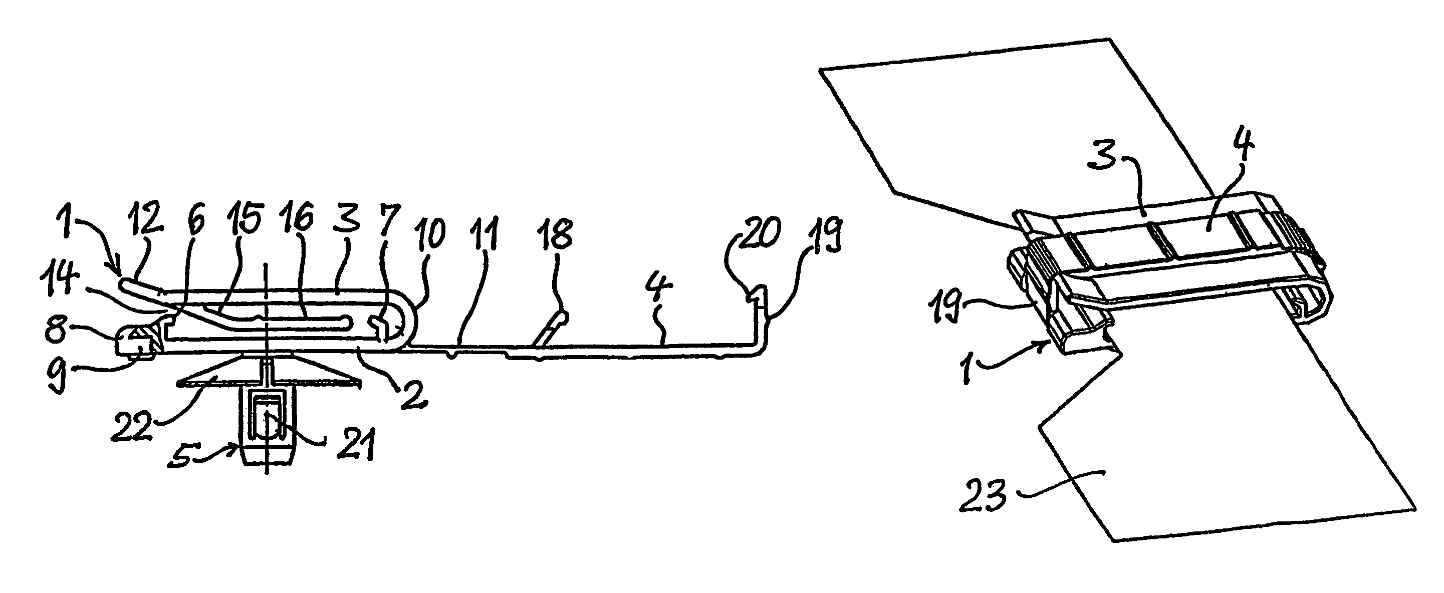 Clamp for holding of flat objects