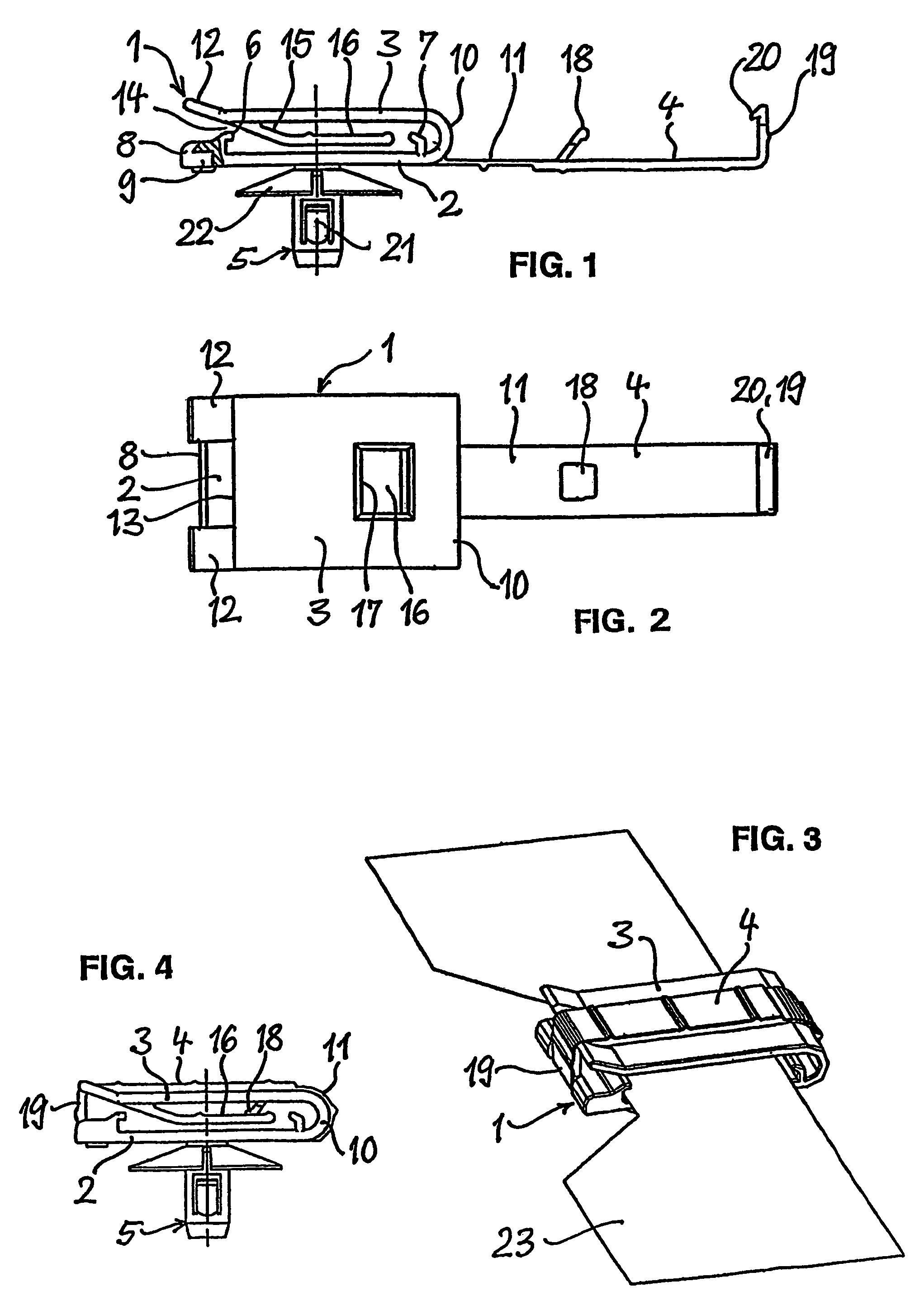 Clamp for holding of flat objects