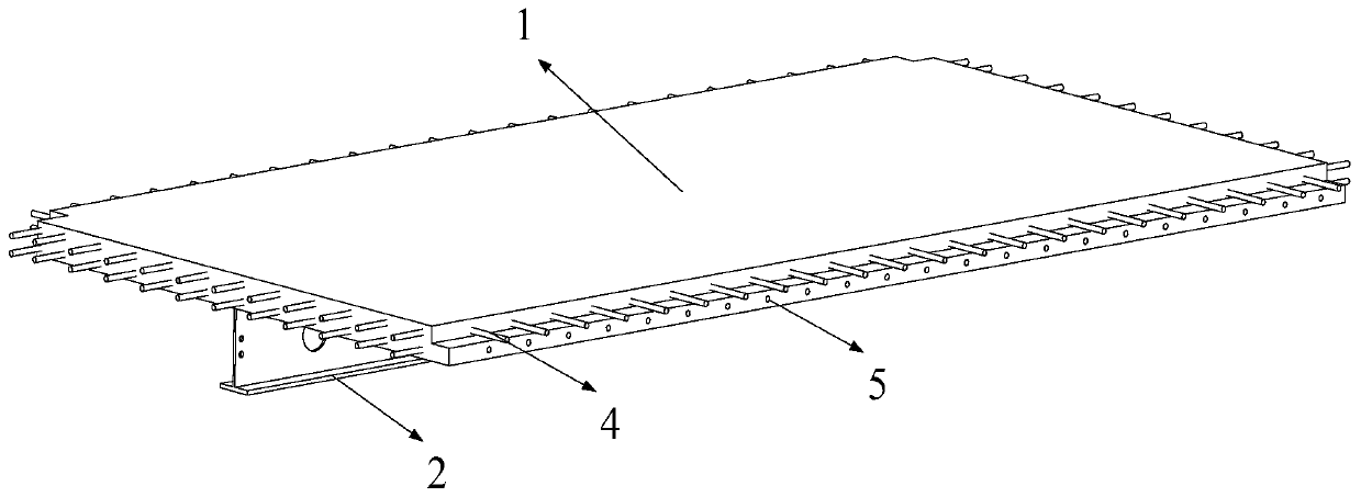 Concrete floor secondary beam combined prefabricated member and production method