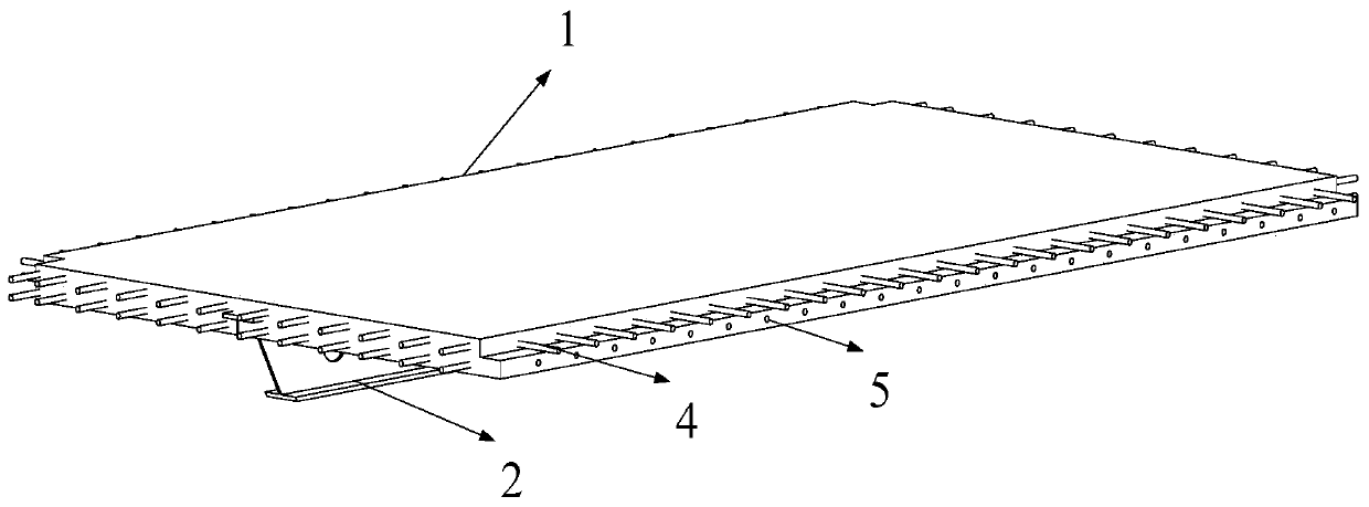 Concrete floor secondary beam combined prefabricated member and production method
