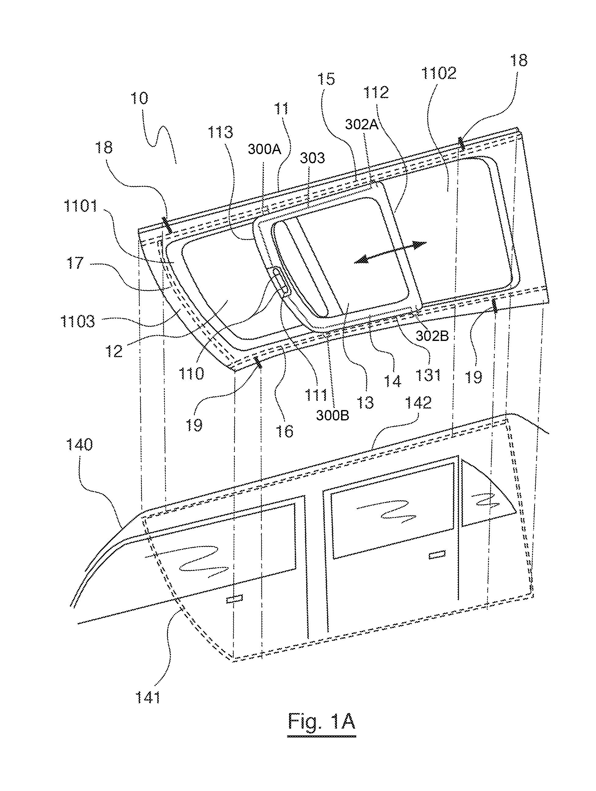 Glazed roof of a motor vehicle, corresponding method of assembly and corresponding vehicle