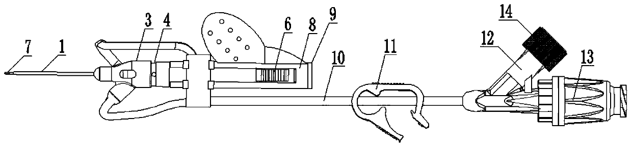 Novel indwelling needle supportive of single-hand puncturing and U-shaped lifting platform method fixing